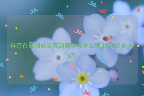 抖音在成都成立互动数字技术公司 注册资本1000万