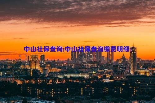 中山社保查询(中山社保查询缴费明细)