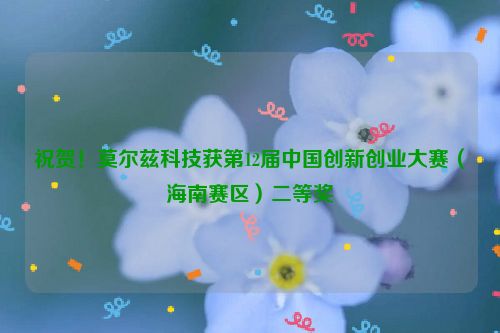 祝贺！莫尔兹科技获第12届中国创新创业大赛（海南赛区）二等奖