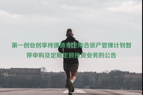 第一创业创享纯债债券型集合资产管理计划暂停申购及定期定额投资业务的公告