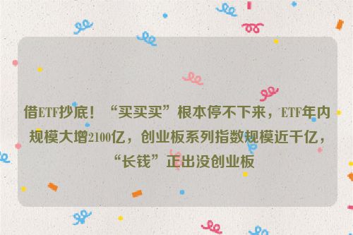 借ETF抄底！“买买买”根本停不下来，ETF年内规模大增2100亿，创业板系列指数规模近千亿，“长钱”正出没创业板